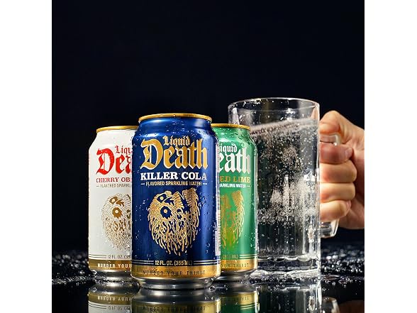 12PK Liquid Death Soda-Flavored Sparkling Water- Lime