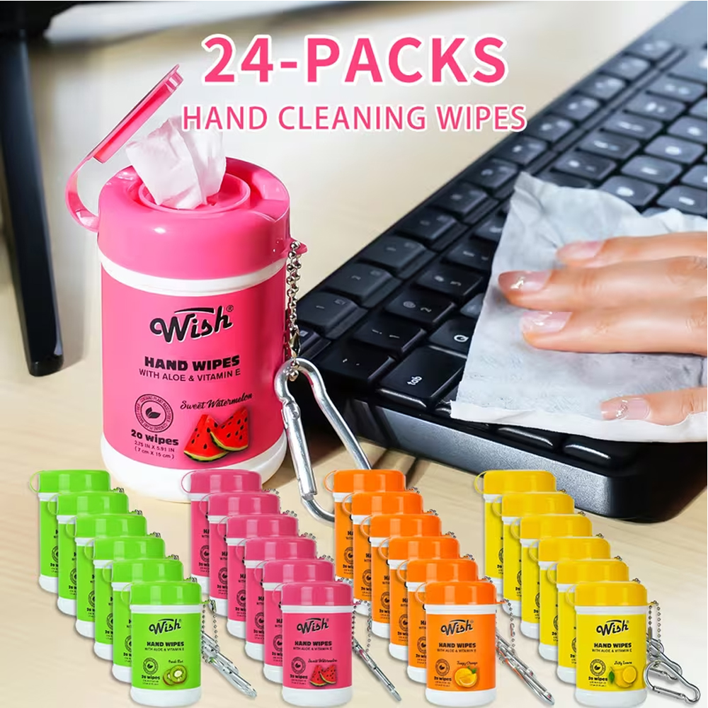 24pk Travel Size Hand Wipes Keychain - Gallery 15