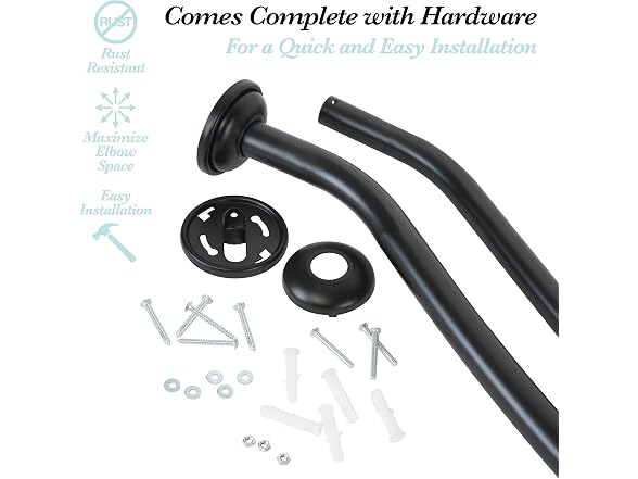 Bath Bliss Curved Shower Rod | Adjustable 42"
