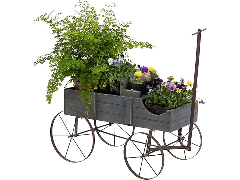 Shine Company 4941GY Decorative Wagon Garden Plante