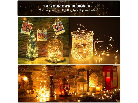 ANJAYLIA 2Pc 33Ft Fairy Lights Battery