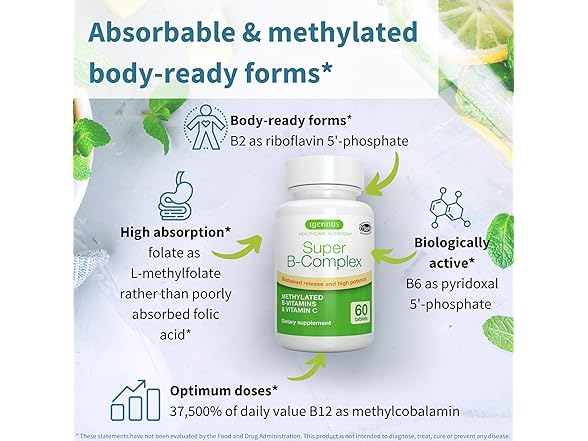 60CT Igennus Super B-Complex Methylated B Vitamins,