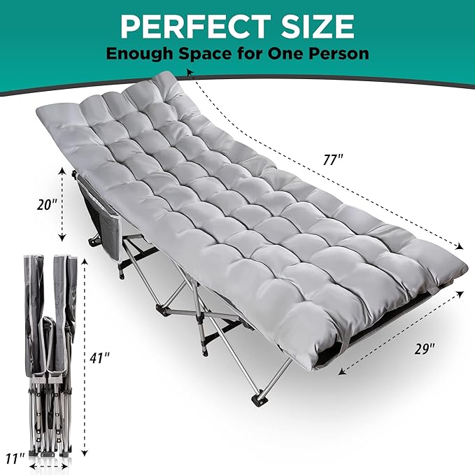 Outdoor Camping Travel Cot and Cot Pad - Gallery 9