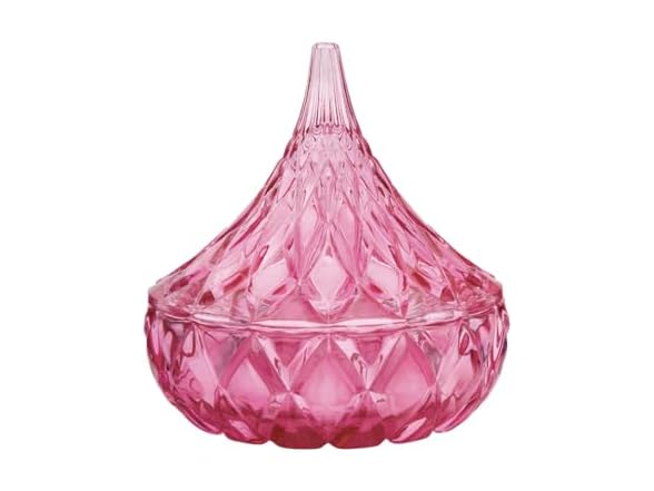 Godinger Glass Hershey Kiss Candy Servers,Hot Pink