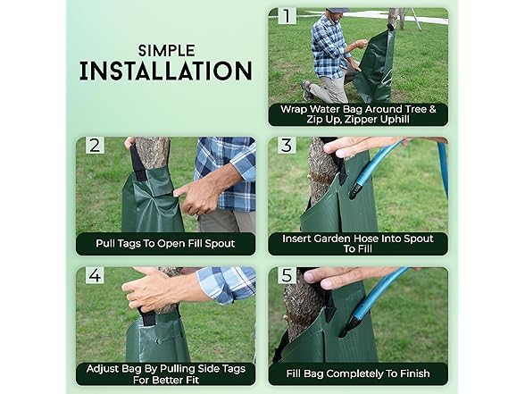 Tree Watering Bag Slow Release 4 Pack 20 Gallon