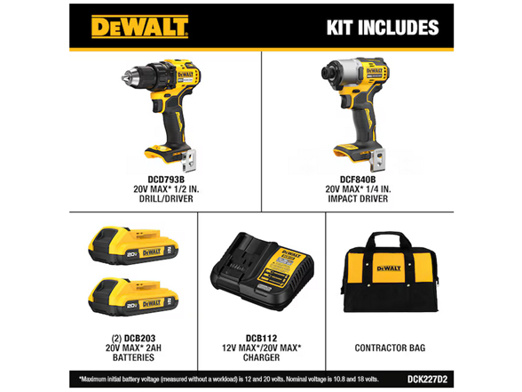 DEWALT DCK275C2 20V MAX XR Hammer Drill Driver