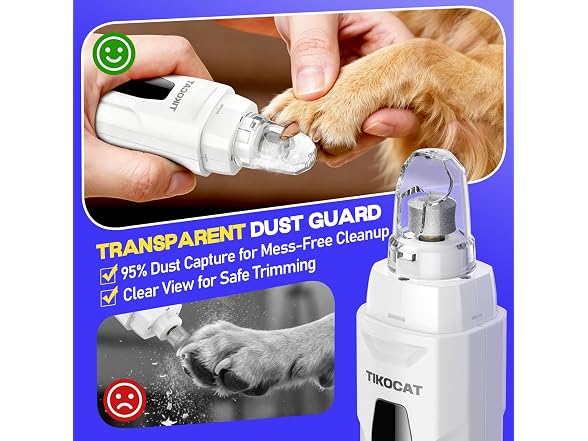 TIKOCAT Powerful Quiet Dog Nail Grinder