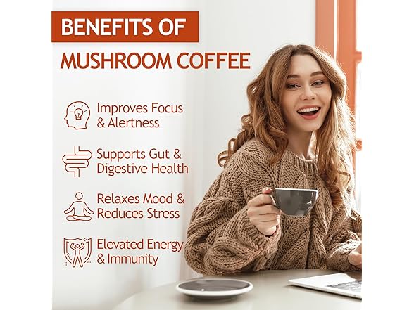 GRGTP Mushroom Coffee with 6 Adaptogens