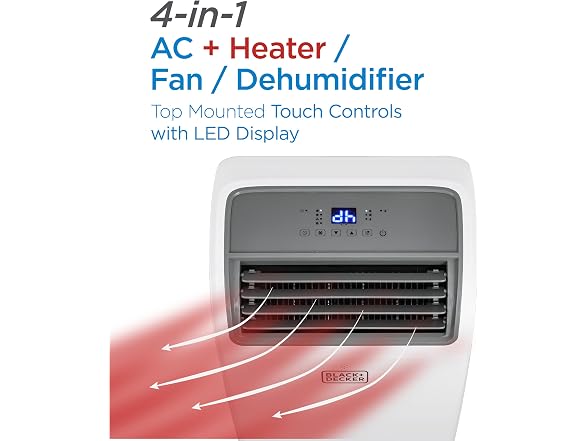 BLACK+DECKER BPT08HWTB 8,000 BTU Portable AC