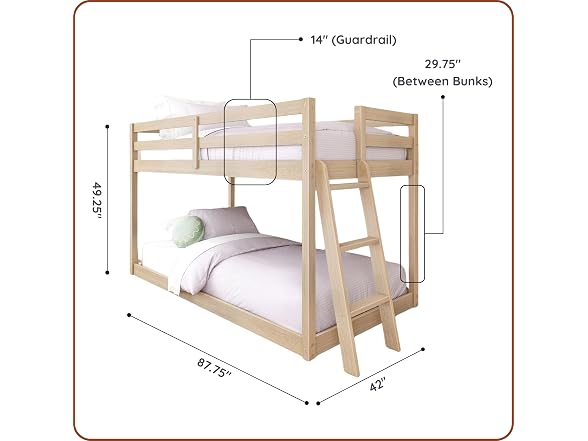 Grain & Grove Bear Twin Over Twin Bunk Bed