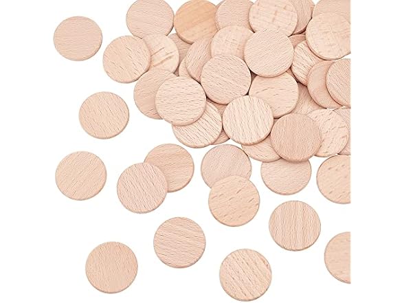50Pcs 30.5mm Blank Natural Beech Wood