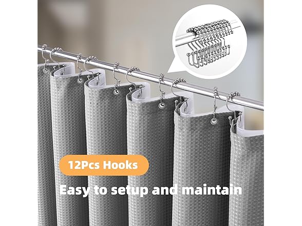 3in1 Waterproof Shower Curtain