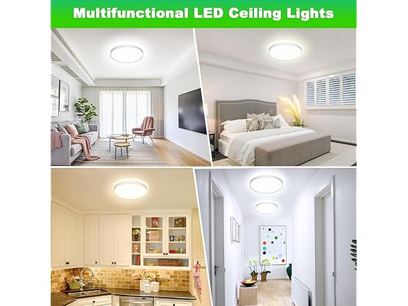 GoBright 2-Pack 16.5 Inch Dimmable LED Flush Mount Ceiling Lights