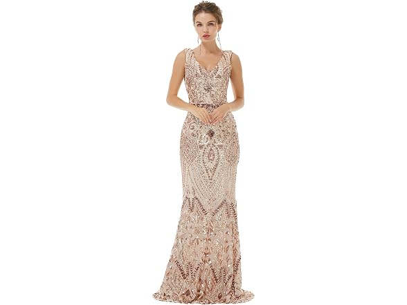 Engerla Women (16) Engela V Neck Sequin Sexy Gowns