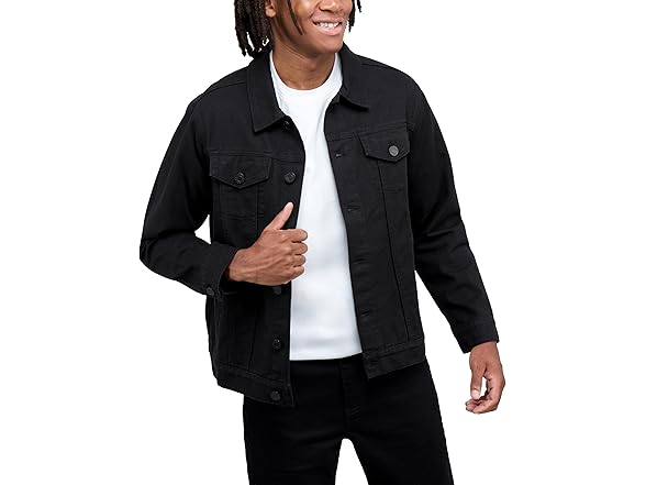 X RAY Mens Denim Jacket, Washed Ripped D