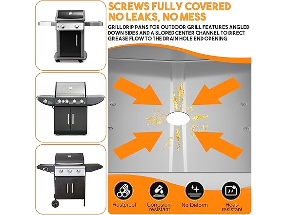KOSGHO Grill Grease Tray Set, XL