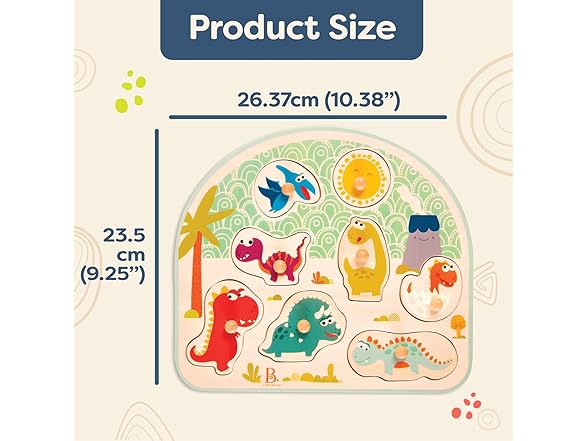 B. toys B. toys – Stomping Dinos – Wooden Peg Pu