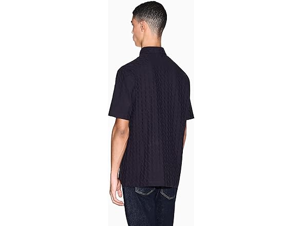 Armani Exchange Mens Cotton Jacquard Polo