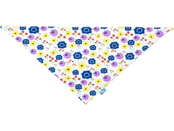 The Dodo Dog Bandana, April Flowers, One-Size - Floral