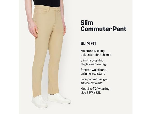 Amazon Essentials Men Slim 5 Pocket Commuter Pants