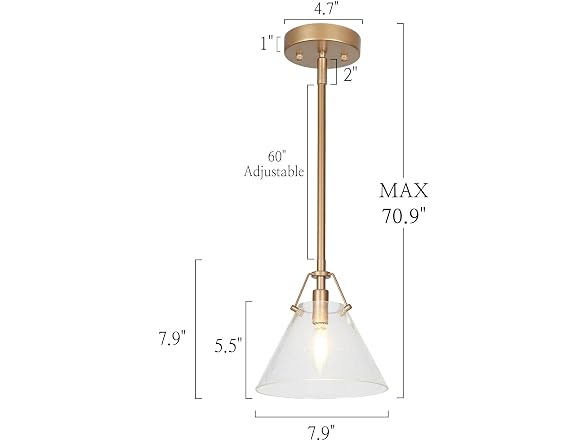 KSANA Gold Pendant Light Seeded Glass