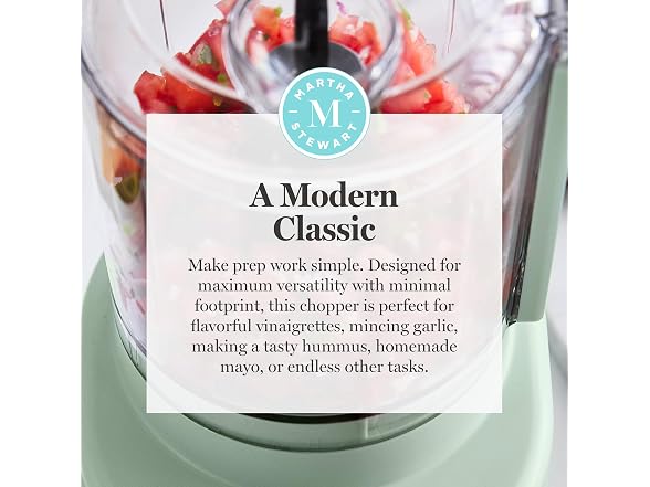 Martha Stewart 3 Cup Electric Vegetable Chopper Sage