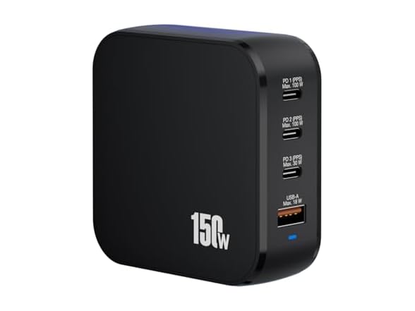BOERX 4-Port 150W GaN USB-C Charger Station