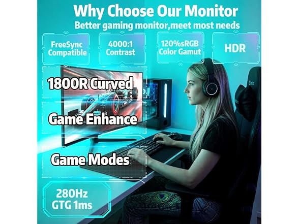 27" Curved Gaming Monitor 280hz