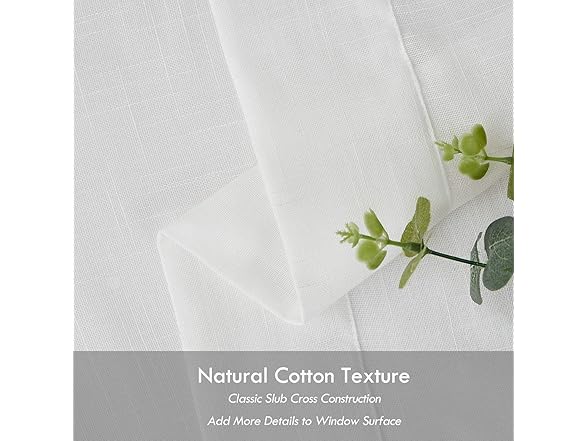 Melodieux Sheer White Curtains 96 Inches