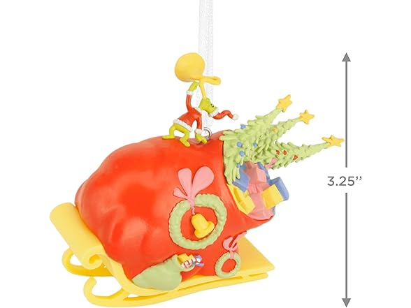 Hallmark Grinch on Sleigh Ornament