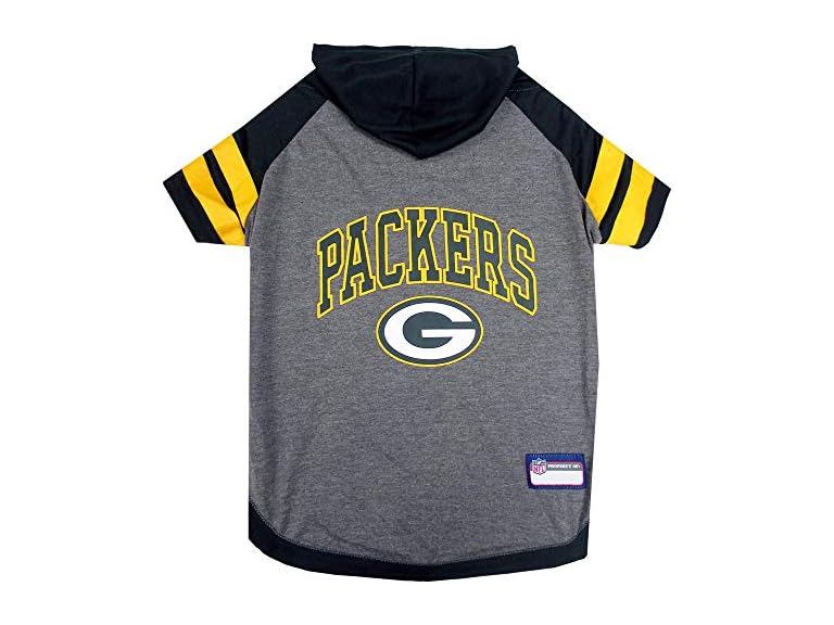 Pets First NFL Green Bay Packers Hoodie for Dogs & Cats. | NFL Football Licensed Dog Hoody Tee Shirt, Large | Sports Hoody T-Shirt for Pets | Licensed Sporty Dog Shirt, GBP-4044-LG