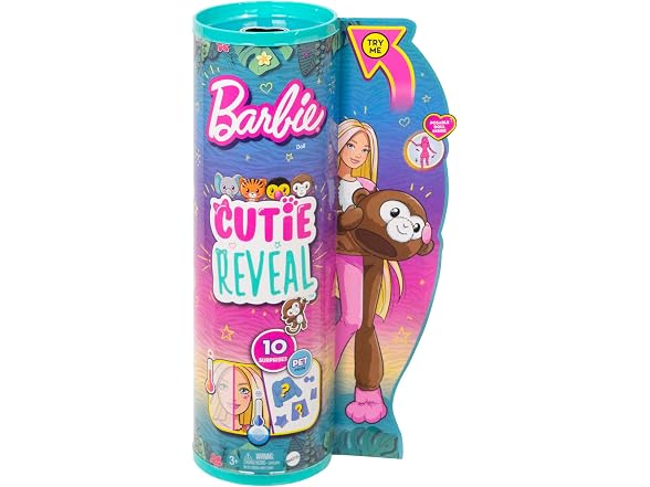 Barbie Cutie Reveal Fashion Doll, Jungle