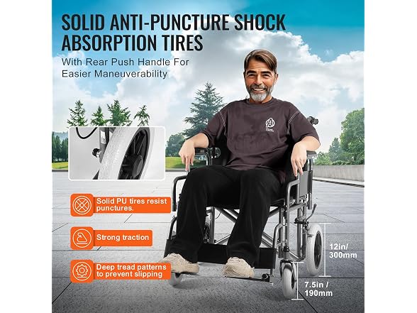 VEVOR Wheelchair, Carbon Steel