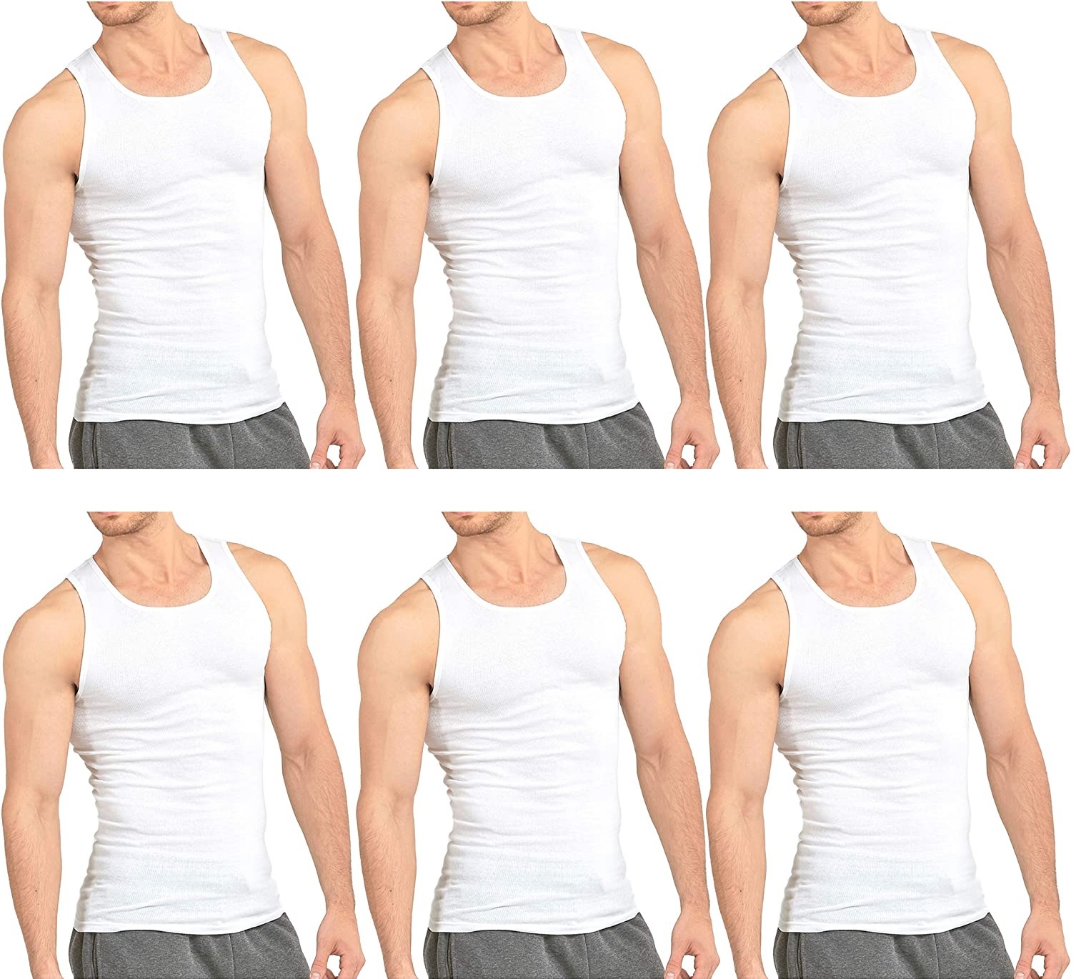 6Pk Knocker 100% Cotton A-Shirt - Gallery 5