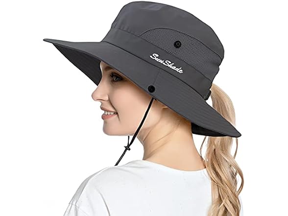 Quebear Women (OS) Ponytail Sun Hat Outdoor UV Cap