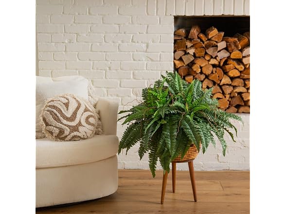 Nearly Natural 40 in Artificial Boston Fern Indoor Plant (Set of 2)