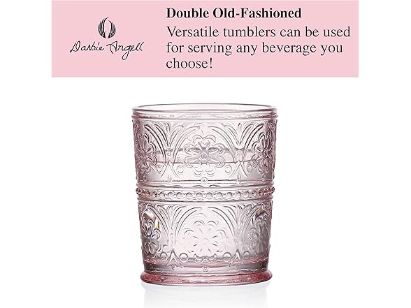 Darbie Angell Wanderlust Set of 4 Double Old Fashioned Blush Pink