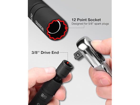 WORKPRO 5/8" Swivel Magnetic Spark Plug Socket