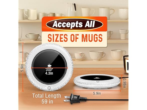 Coffee Mug Warmer with 7 LED Lights