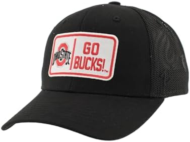 ZHATS Standard NCAA Officially Licensed Snapback Hat Big Rig Patch Black Defer, ,Ohio State Buckeyes