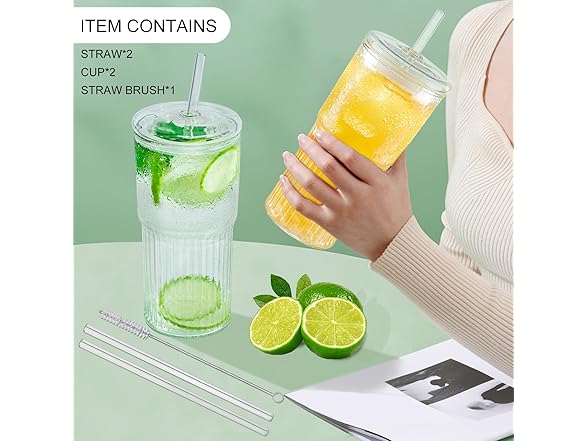 4 Pack Glass Cups with Lids
