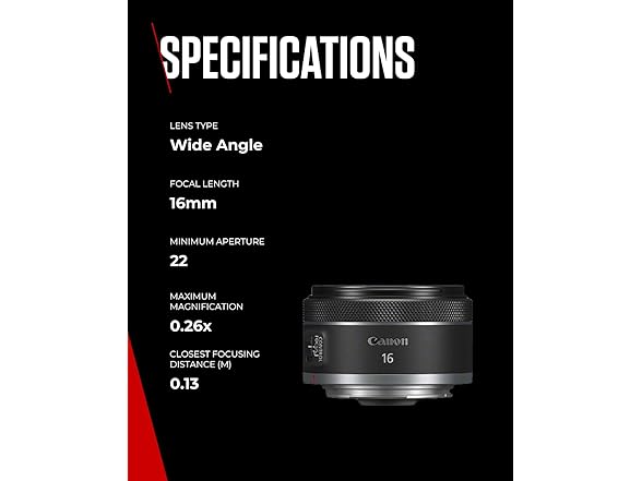 Canon RF 16mm f2.8 STM Lens (Black)