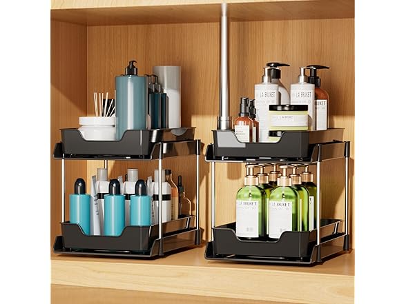 JLKDQ Bathroom Under Sink Organizers