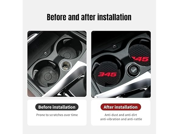 2pc Dodge Cup Holder Coaster 345 Red