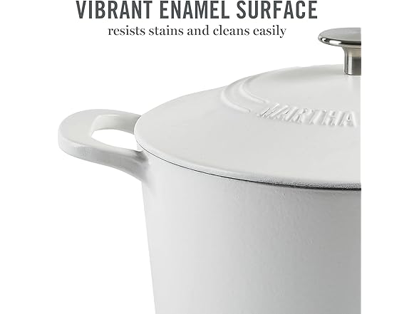 MARTHA STEWART 7QT Cast Iron Dutch Oven