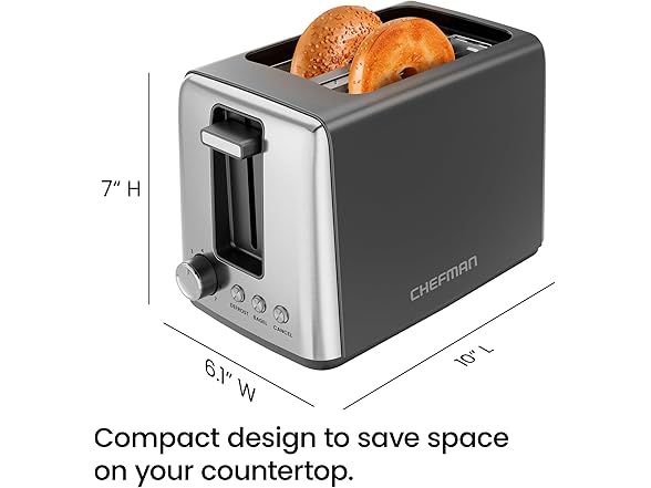 Chefman 2 Slice Toaster, 7 Shade Settings