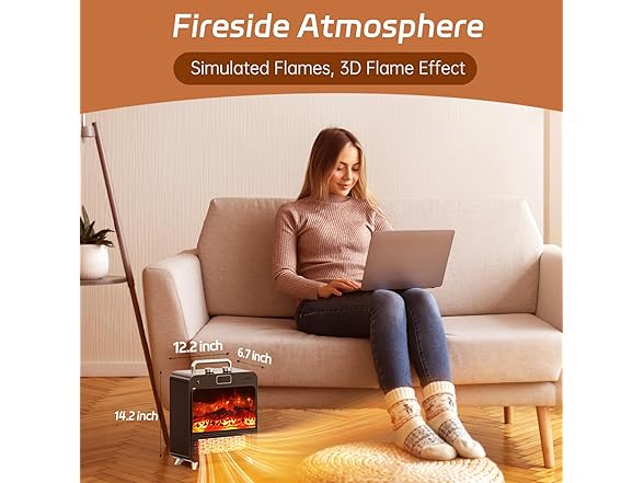 Feculs 3-IN-1 Electric Fireplace Heater