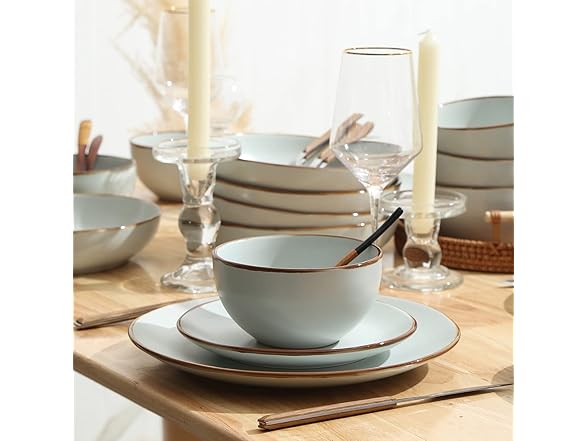 Stone Lain Brasa Stoneware 32 Piece Modern Dinnerware Set