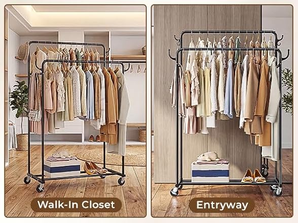 HogHow Rolling Clothing Rack