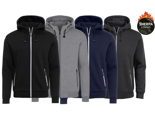 3Pk Mens Sherpa Classic Tech Zip Hoodie
